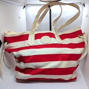 Dooney & Bourke Red Nautical Striped Shopper